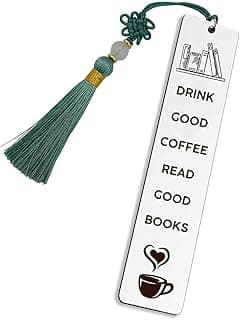 Book Coffee Lover Gifts Bookmark for Women Men Drink Good Coffee Read Good Books Book Marks for Reading Book Lovers Christmas Birthday Gifts for Bookworms Booklovers Gift