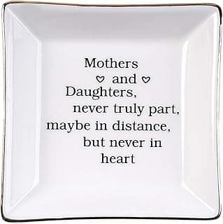 Ueerdand Gift for Mom from Daughter, Mother's Day, Christmas, Thanksgiving, Birthday Gift for Mother and Daughter Ceramic Ring Dish Decorative Jewelry Tray