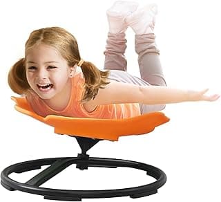 Sensory Spinning Chair for Kids with Autism & ADHD, Swivel Chair for Indoor/Outdoor Use, Sit and Spin Toys, Fish-Shaped Sensory Chairs for Autistic Children, Training Body Coordination (Orange)