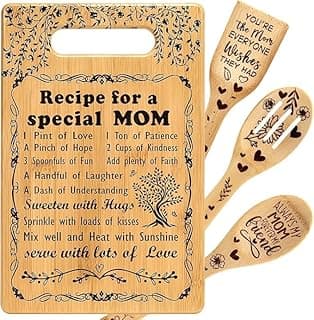 Mothers Day Mom Gifts for Mom Birthday Easter Gifts from Daughter Son, I Love Best Mom Ever New Single Moms Cool Christmas Valentines Present from Daughter Cutting Boards Unique Mom Gift