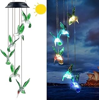 Hummingbird Solar Chimes,Unique Birthday Gifts for Women/Mom/Grandma,Best Idears Grardening