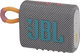 JBL Go 3 - Portable Mini Bluetooth Speaker, big audio and punchy bass, IP67 waterproof and dustproof, 5 hours of playtime, speaker for home, outdoor and travel (Grey)