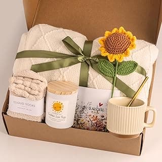 Sending Sunshine Sunflower, Thinking of You Care Package Unique Gift Baskets for Women, Best Friend Birthday and Get Well Soon