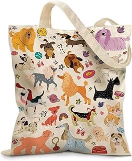 Aesthetic Canvas Tote Bag for Women - with Magnetic Snap Closure & Zipper Inner Pocket Reusable Bag for Shopping