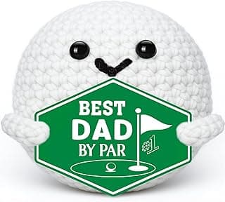 Golf Gifts for Dad Fathers - Best Dad by Par, Funny Easter Basket Stuffers Father's Day Birthday Crochet Golf Ball Accessories Gift for Dad Father Men Golfers Daddy Papa from Daughter Son