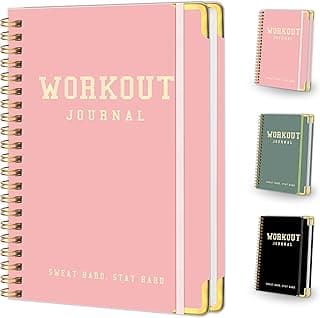 Kamoy Fitness Workout Planner for Women & Men, A5(5.7" x 8.2") Workout Log Planner for Track Gym & Home Workouts, Track Progress, Achieve Your Wellness Goals - Pink