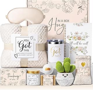 Get Well Soon Gifts Baskets for Women Self Care Gifts, Spa Care Package After Surgery Inspirational Thinking of You Sympathy Gift, Feel Better Encouragement Gift for Women Sick Friends Mom w/ Blanket