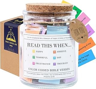 Read This When Bible Verses Jar – Easter Basket Stuffers, Easter, Birthday, Christian Gifts for Women; Mothers Day Gifts For Mom, Graduations Gift For Her
