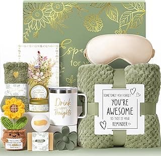 Birthday Gifts for Women Self Care Get Well Soon Gift Baskets, Spa Care Package Thinking of You Gift Set, Sympathy Inspirational Sunflower Easter Gifts for Women Her Mom Best Friends Sister Wife
