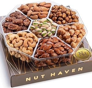 Holiday Nuts Gift Basket - Assortment of Sweet & Roasted Salted Gourmet Nuts - Food Gift Box for Him, Husband, Christmas, Fathers Day, Mothers Day, Sympathy, Family, Men & Women